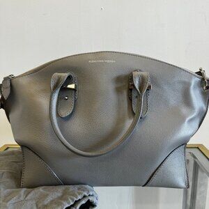 Alexander McQueen Legend Pebbled Leather Oversized Tote Satchel, Grey. LIKE NEW
